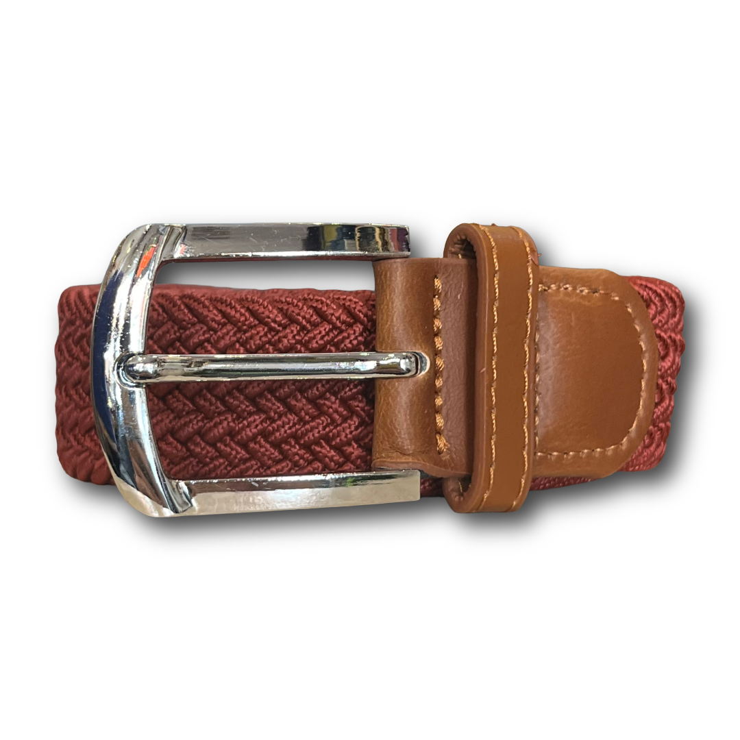 Regent - Woven Elastic Belt - Burgundy