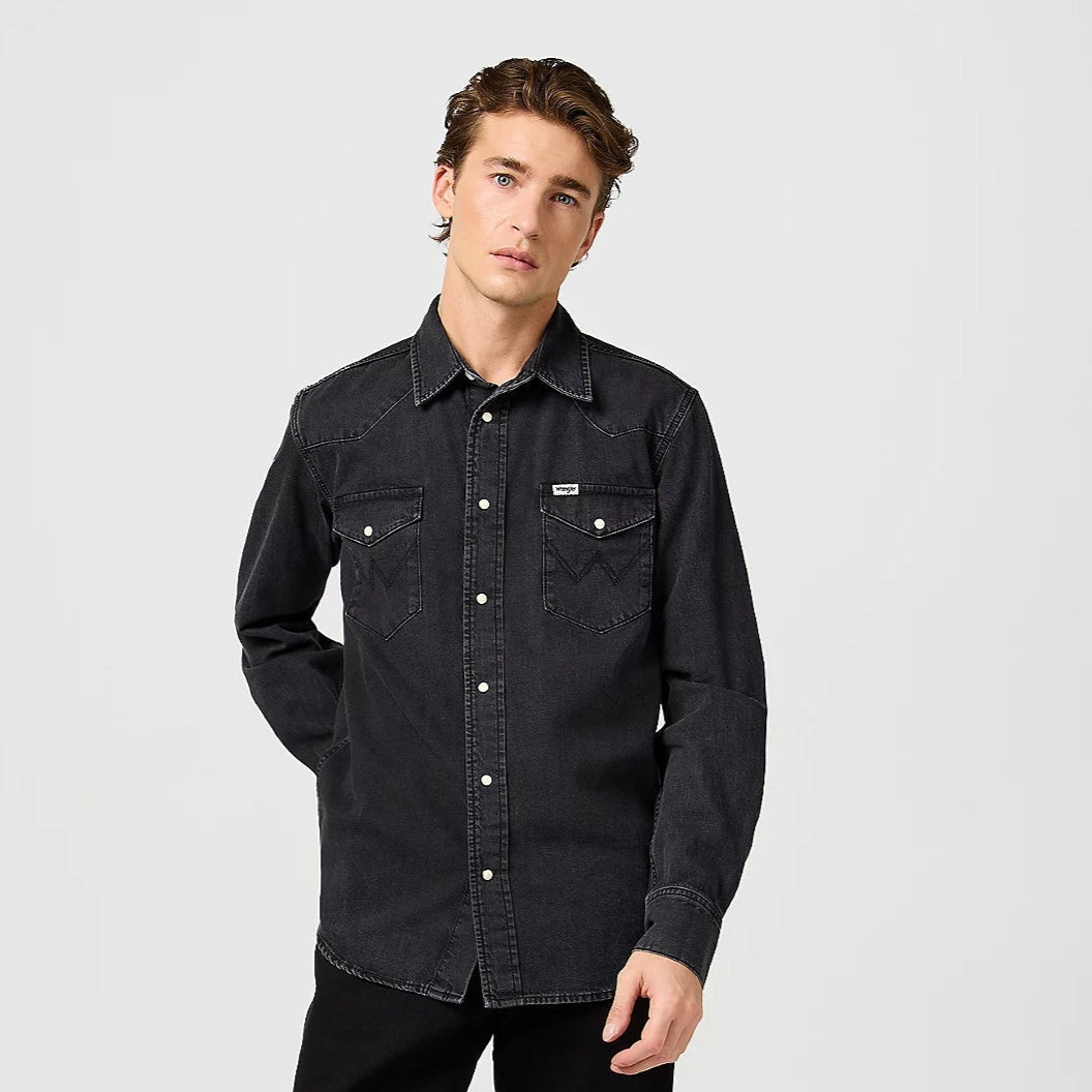 Wrangler - Western Shirt - Rinse Black