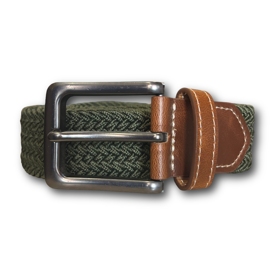 Regent - Woven Elastic Belt - Moss Green