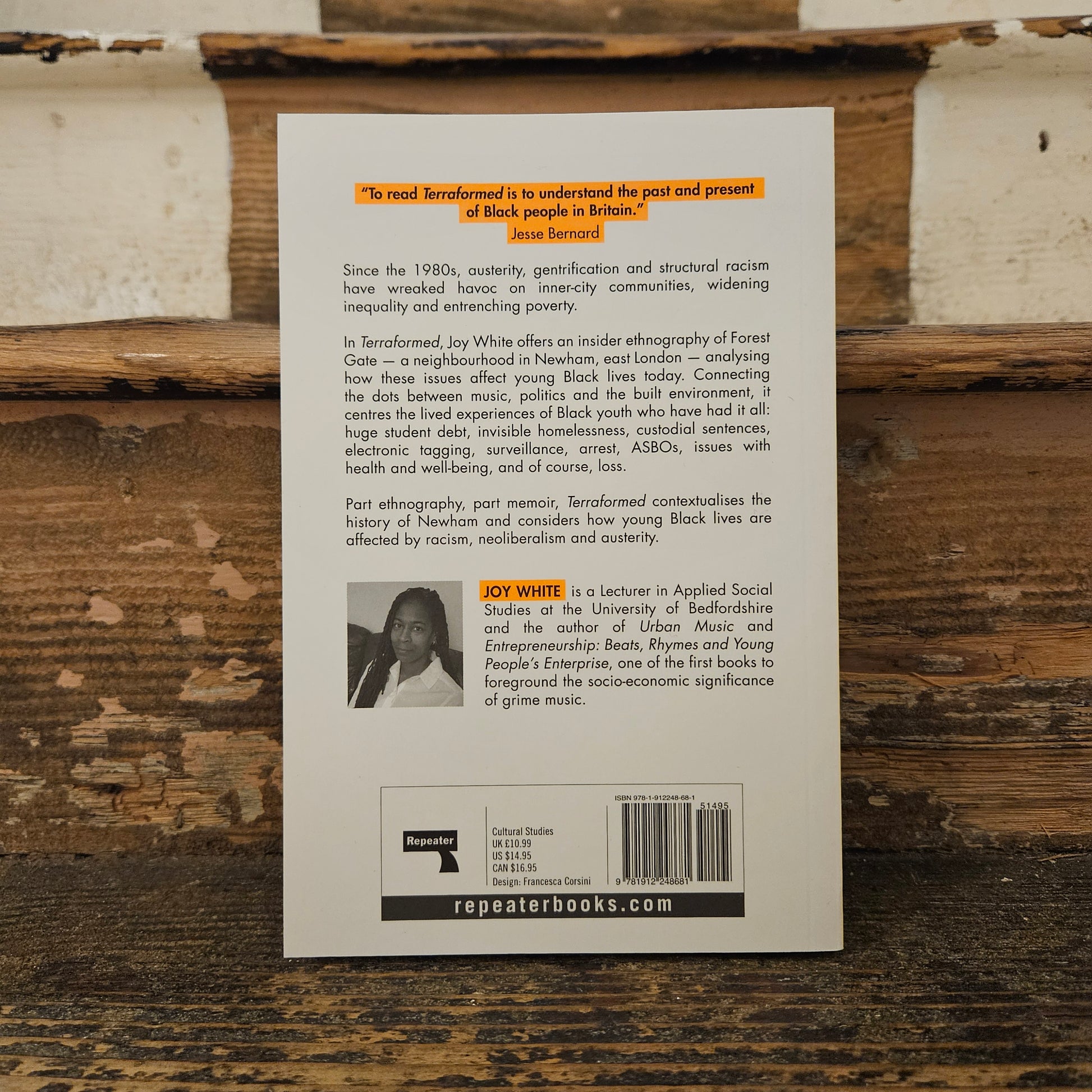 Back cover of Terraformed: Young Black Lives in the Inner City - Joy White