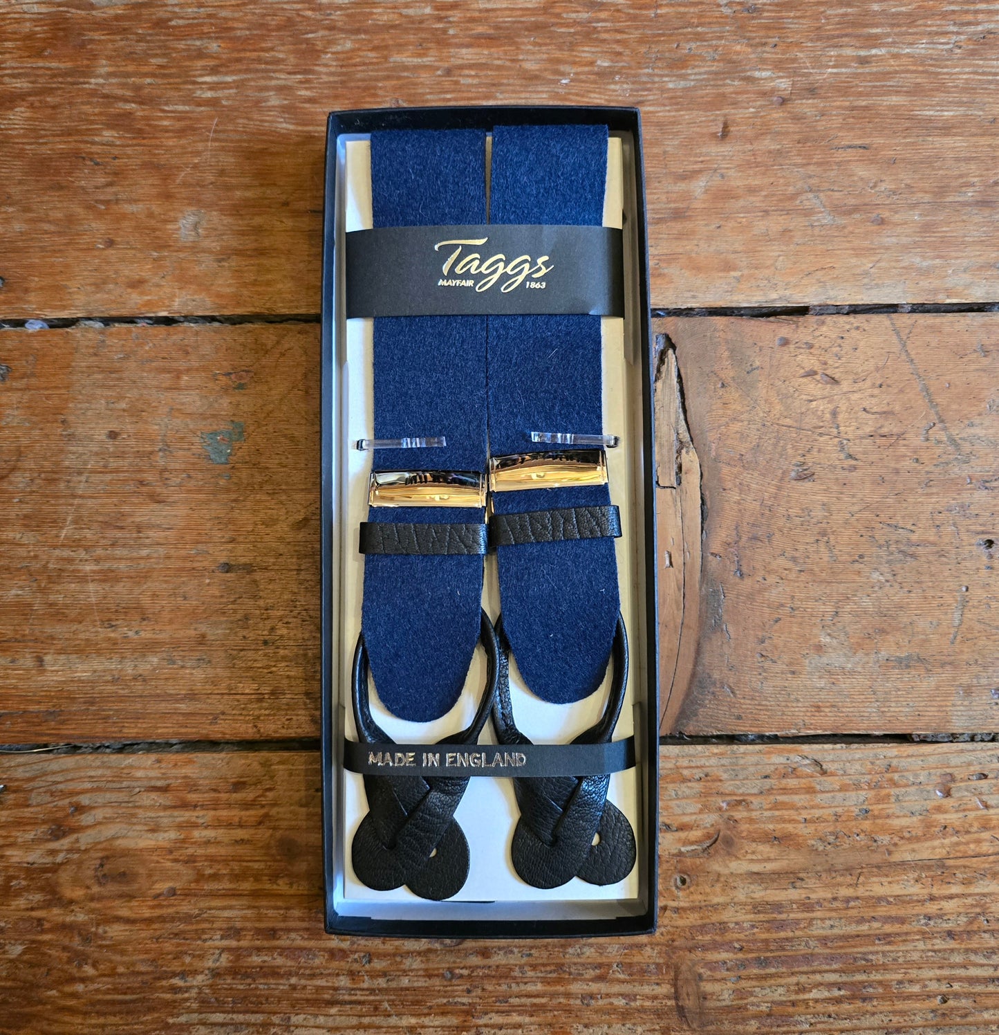 TAGGS - Box Cloth Braces - Navy