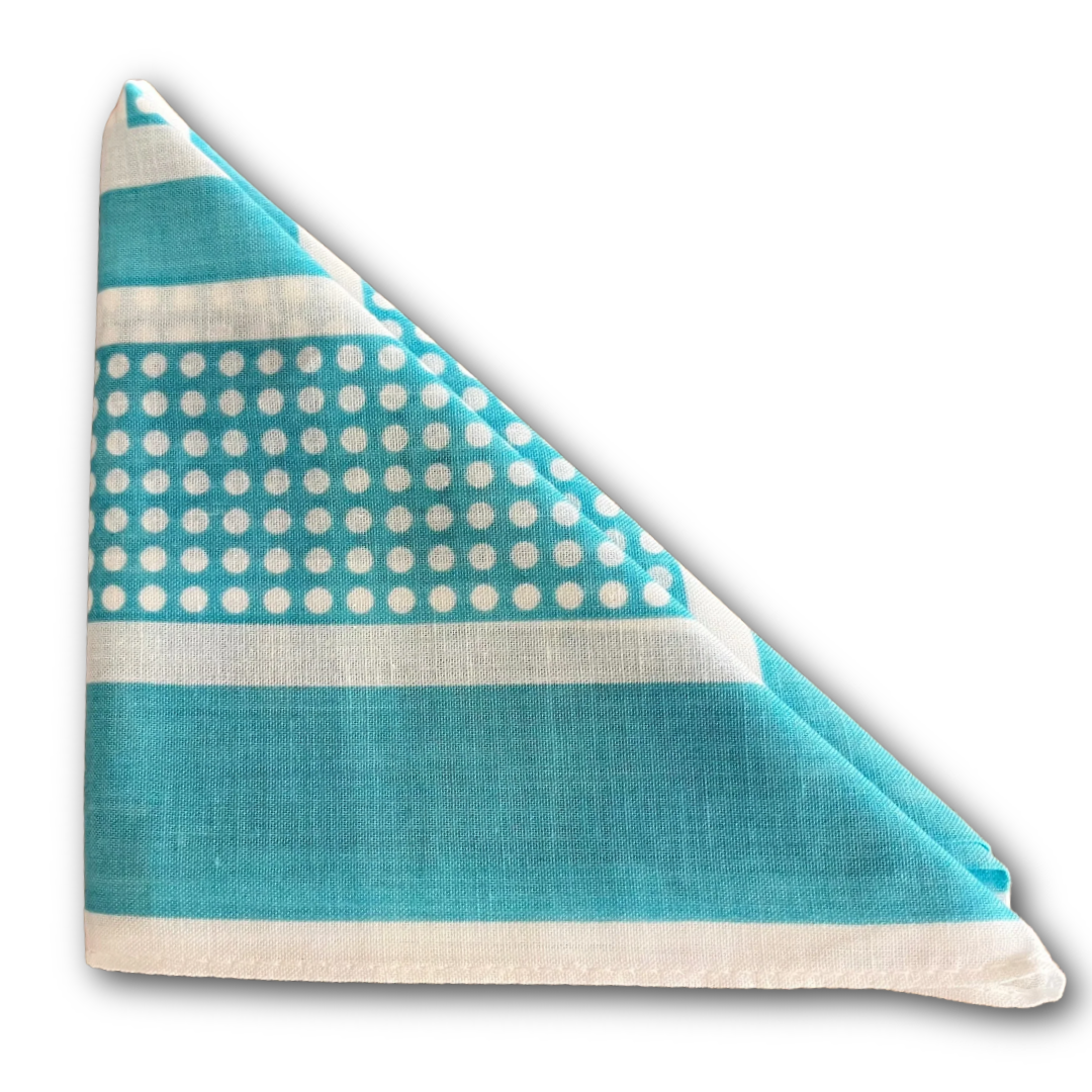 Regent - Cotton Hanky - Bandana - Blue with White Spots