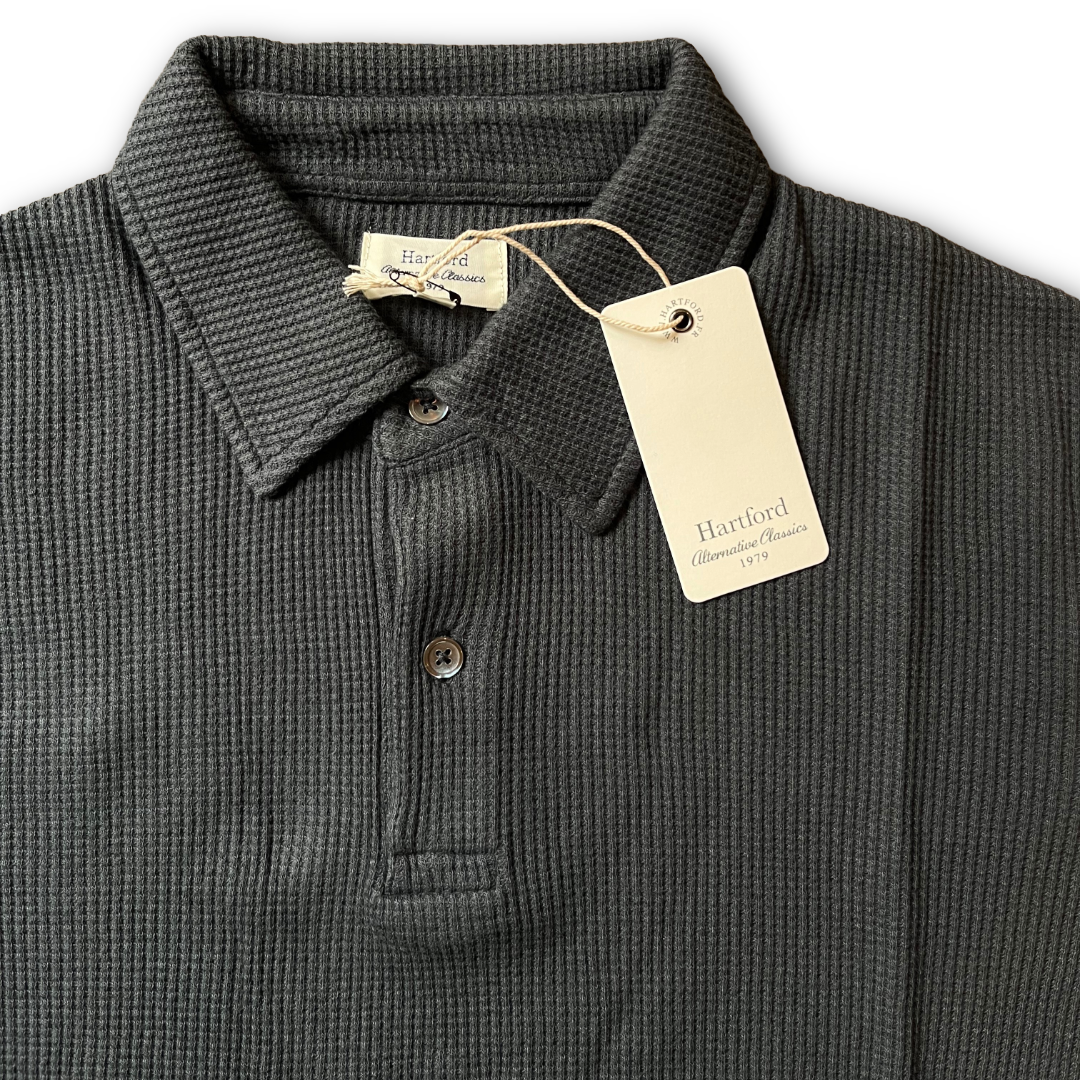 Hartford - Waffle Polo Shirt - Grey - COL.02
