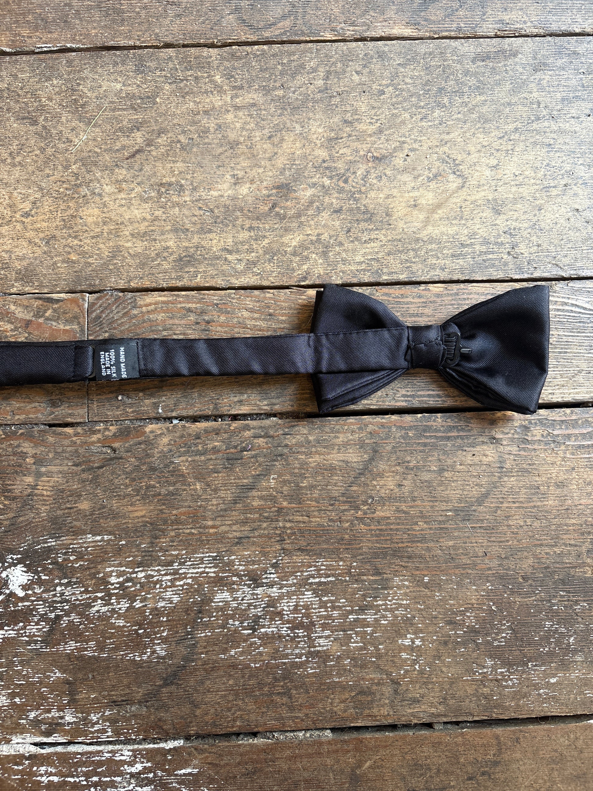 Fixed Bow Tie - Silk - Black - Regent Tailoring