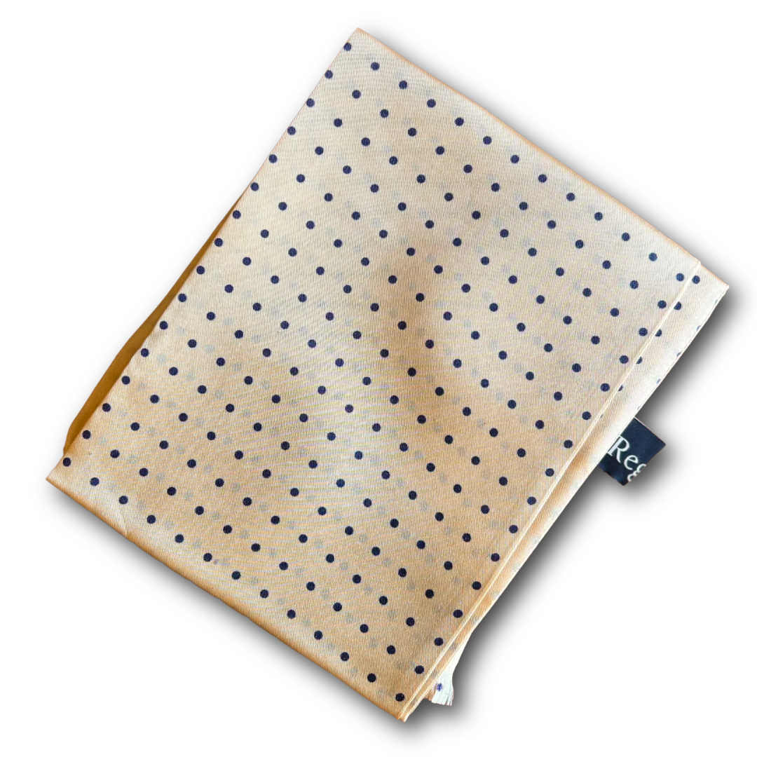 Regent - Tootal Scarf - Cream with Navy dots