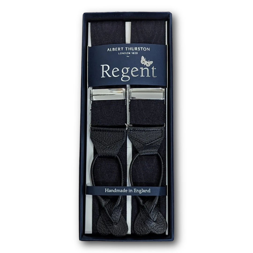 Albert Thurston x Regent - Braces - Black Moire Ripple