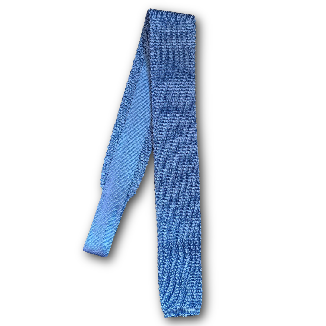 Regent - Knitted Silk Tie - Sky Blue