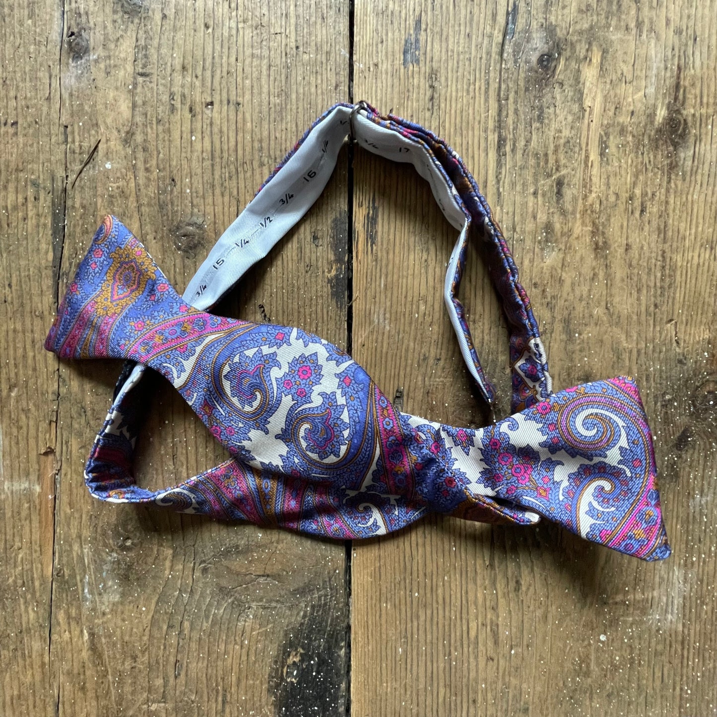 Regent - Silk Bow Tie - Paisley - Purple/Blue/Mustard