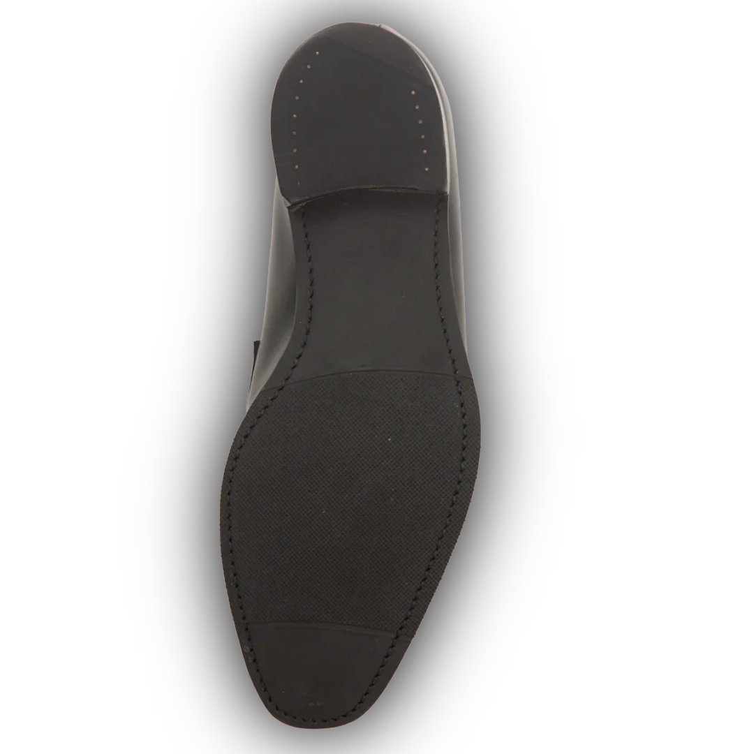 Regent - 'Henry George' Split-Toe Penny Loafer - Black Calf Leather