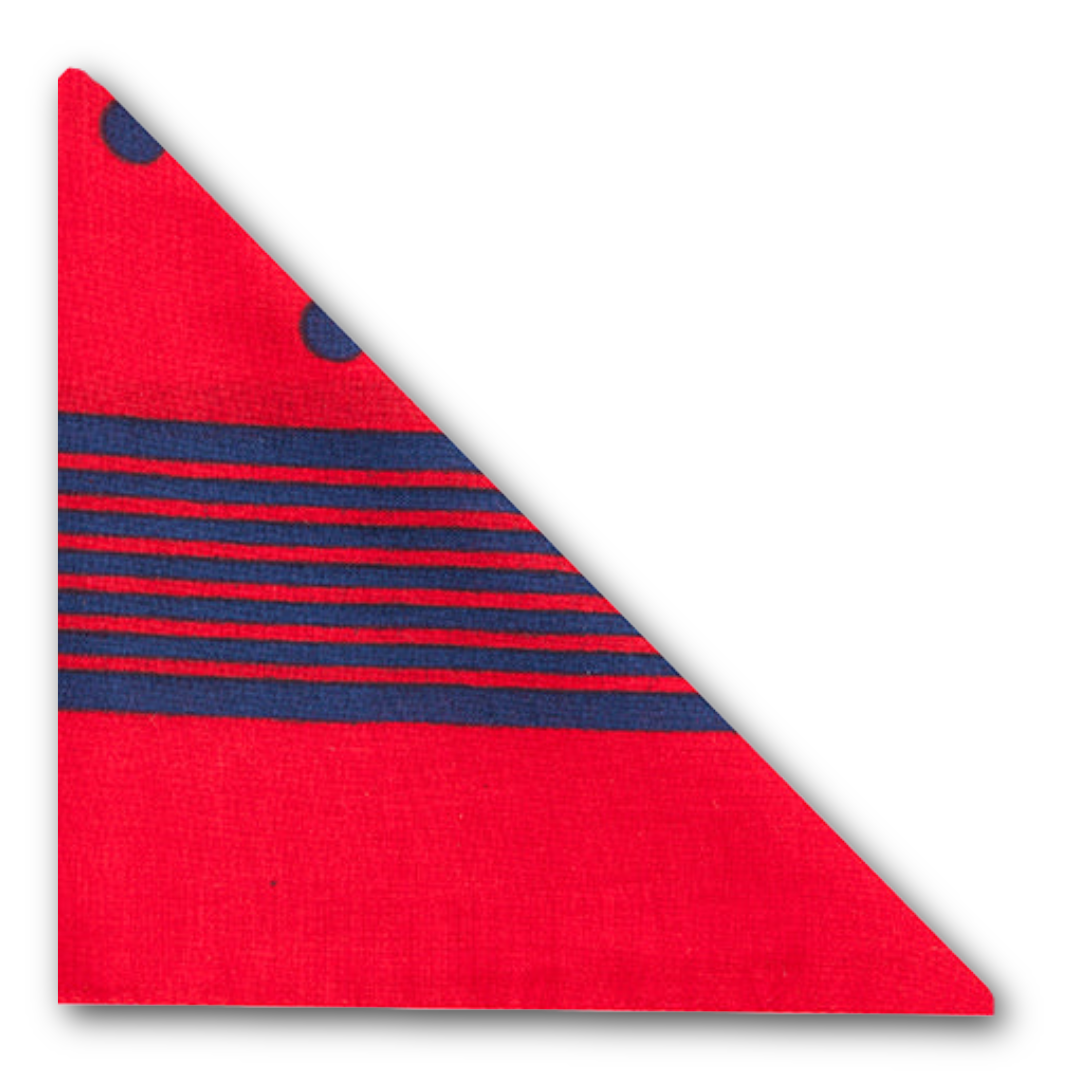 Regent - Cotton Hanky - Bandana - Red with Blue Spot/Border