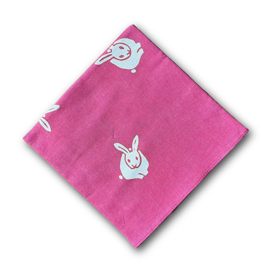 Niwaki - Cotton Handkercheif - Pink Rabbit