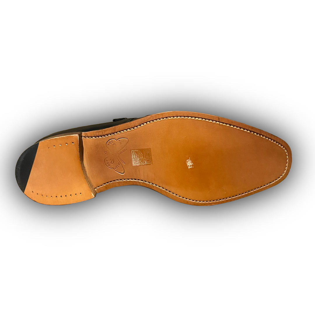 Regent - 'The Monk' Monk Strap Shoes - Black Calf Leather