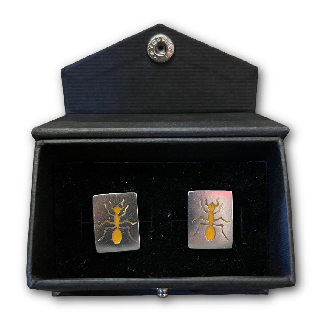 Regent Sterling Silver Cufflinks - Amber Ants