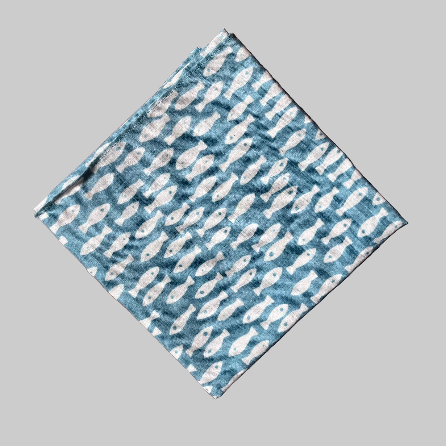 Niwaki - Cotton Handkerchief - Blue / Fish - Regent Tailoring