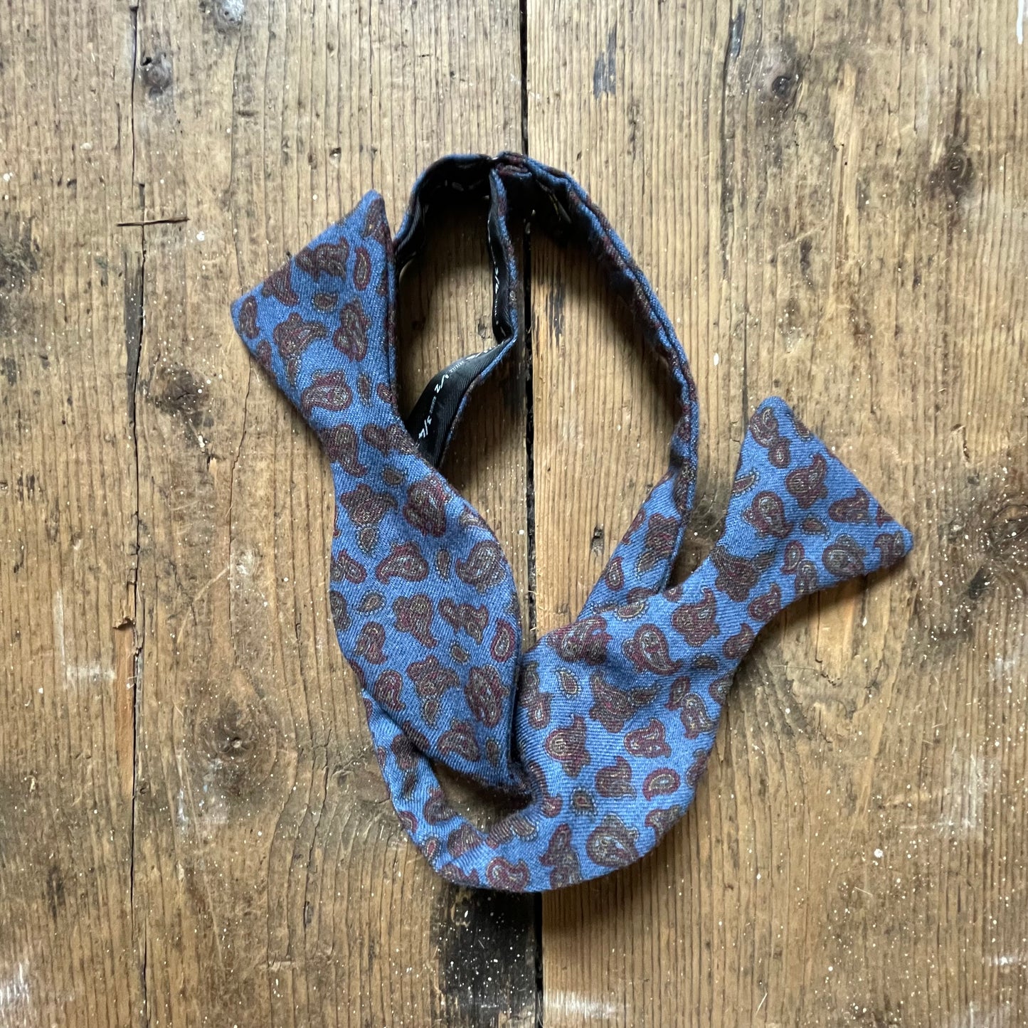 Regent - Wool Bow Tie - Blue Paisley