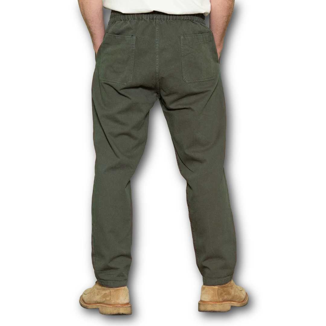 Yarmouth Oilskins - The Deck Trouser - Washed Cotton - Olive