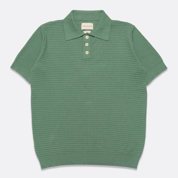 Green Polo Knit Short Sleeve Waffle style.