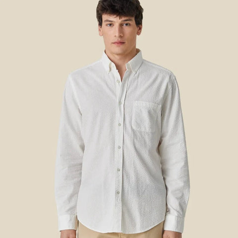 Portuguese Flannel - Atlántico Plain White Shirt - Long Sleeve