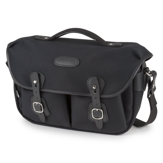 Black Billingham bag with buckle straps