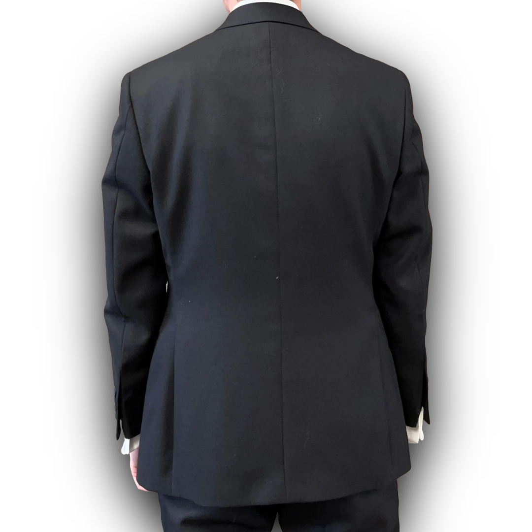 Regent - Classic Dinner Suit - Black Wool 400g with Grosgrain Silk - Dugdale Bros.
