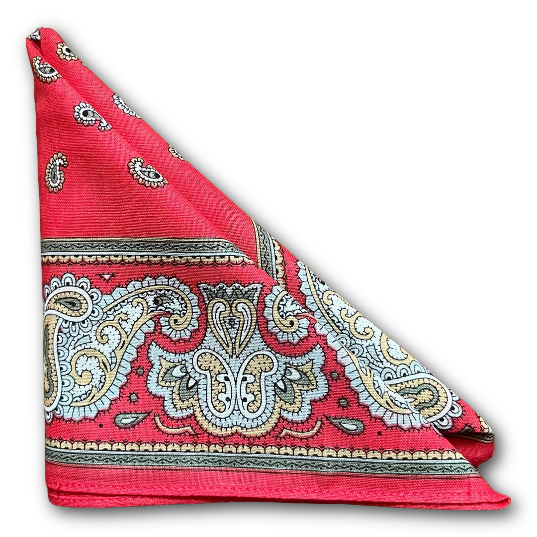 Regent - Cotton Hanky - Bandana - Red Paisley