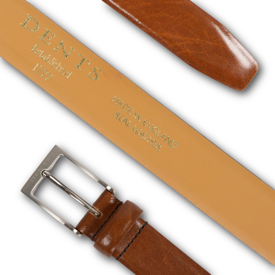 DENTS - Heritage Lined Full-Grain Leather Belt - Tan