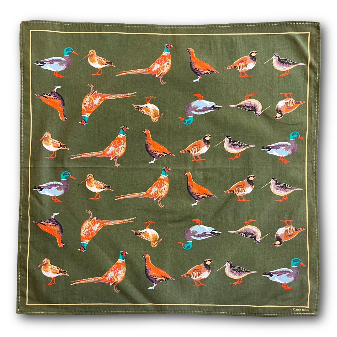 Regent - Cotton Pocket Square - Game Birds