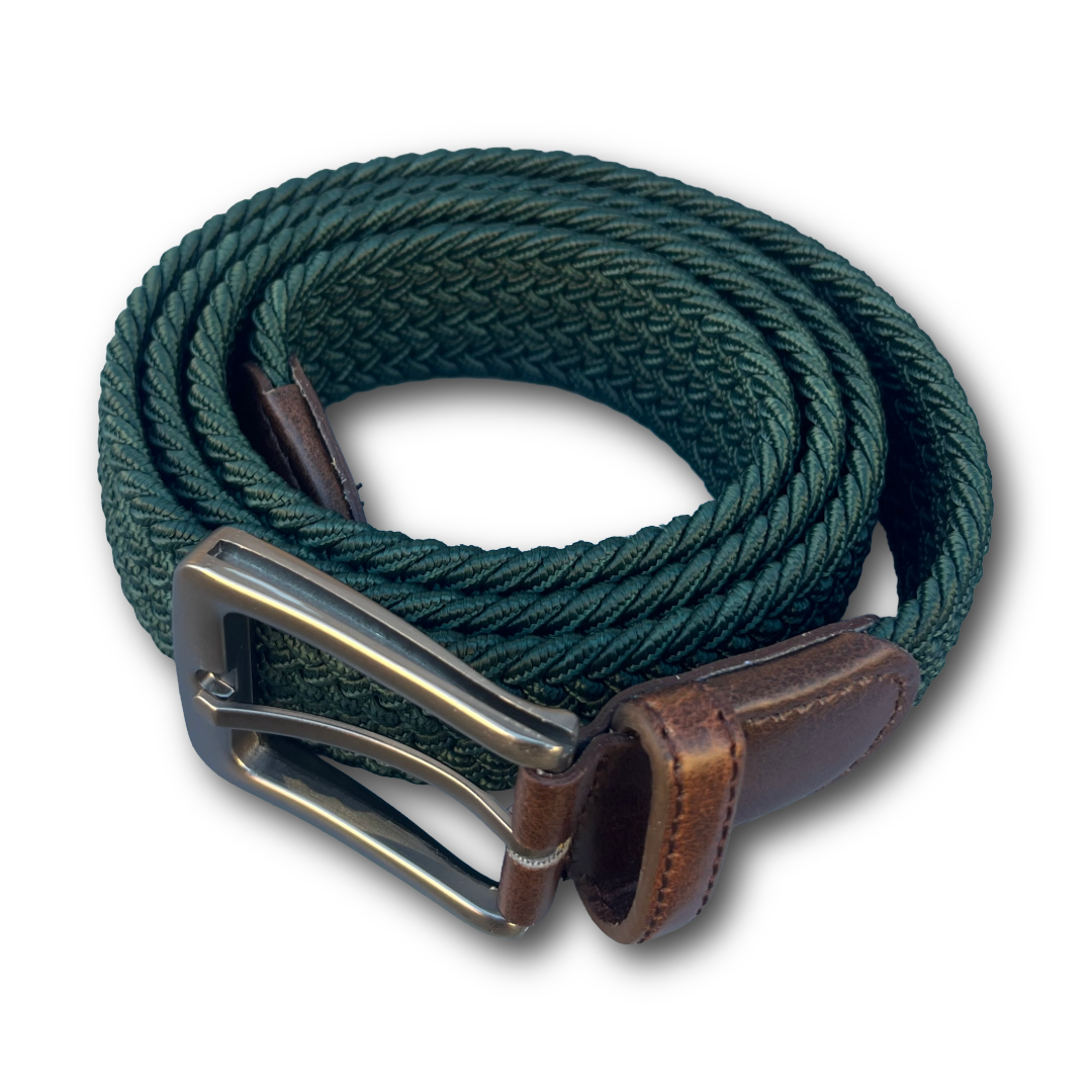 Regent - Woven Elastic Belt - Forest Green