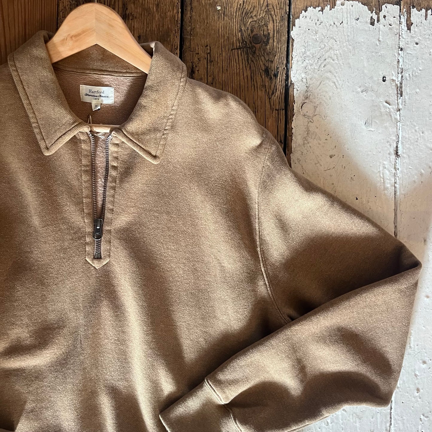 Hartford - Polo Zipper Sweatshirt - Camel
