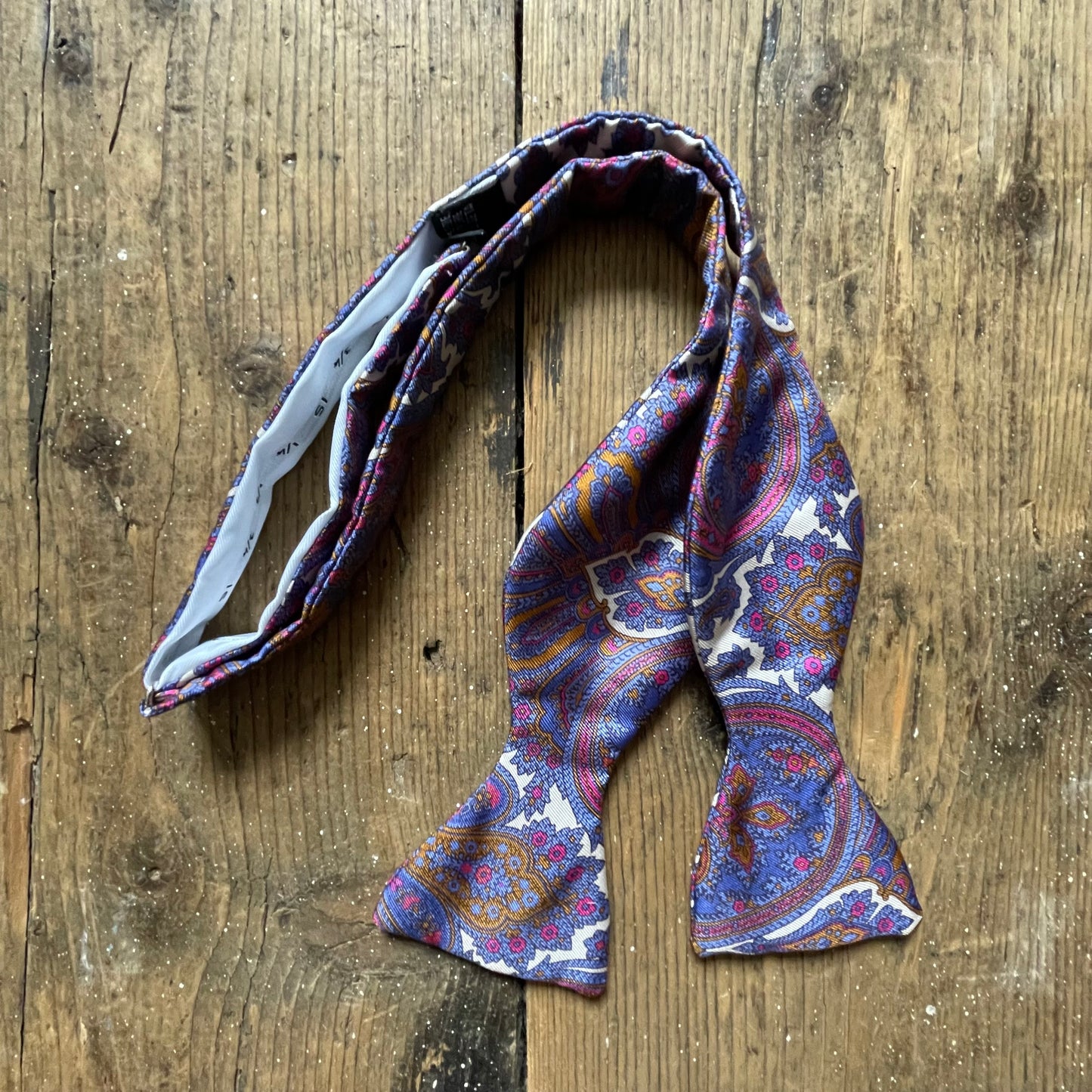 Regent - Silk Bow Tie - Paisley - Purple/Blue/Mustard