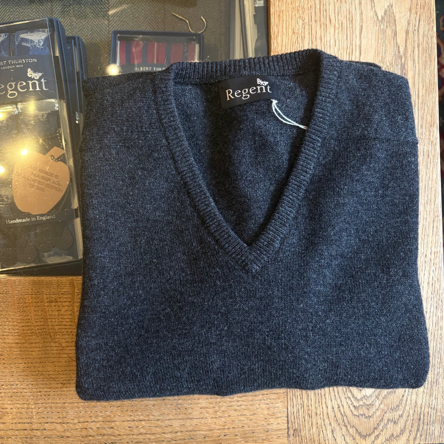 Regent - V Neck Jumper - Geelong - Charcoal Grey