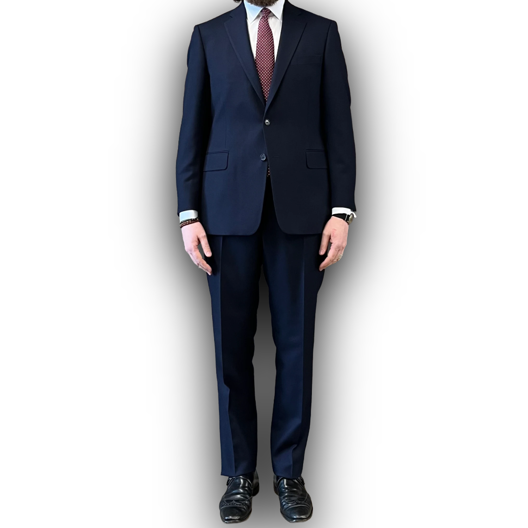 Regent Heritage - 'Ian' Suit - Admiral Blue Plain Weave Wool 400g - Dugdale Bros.