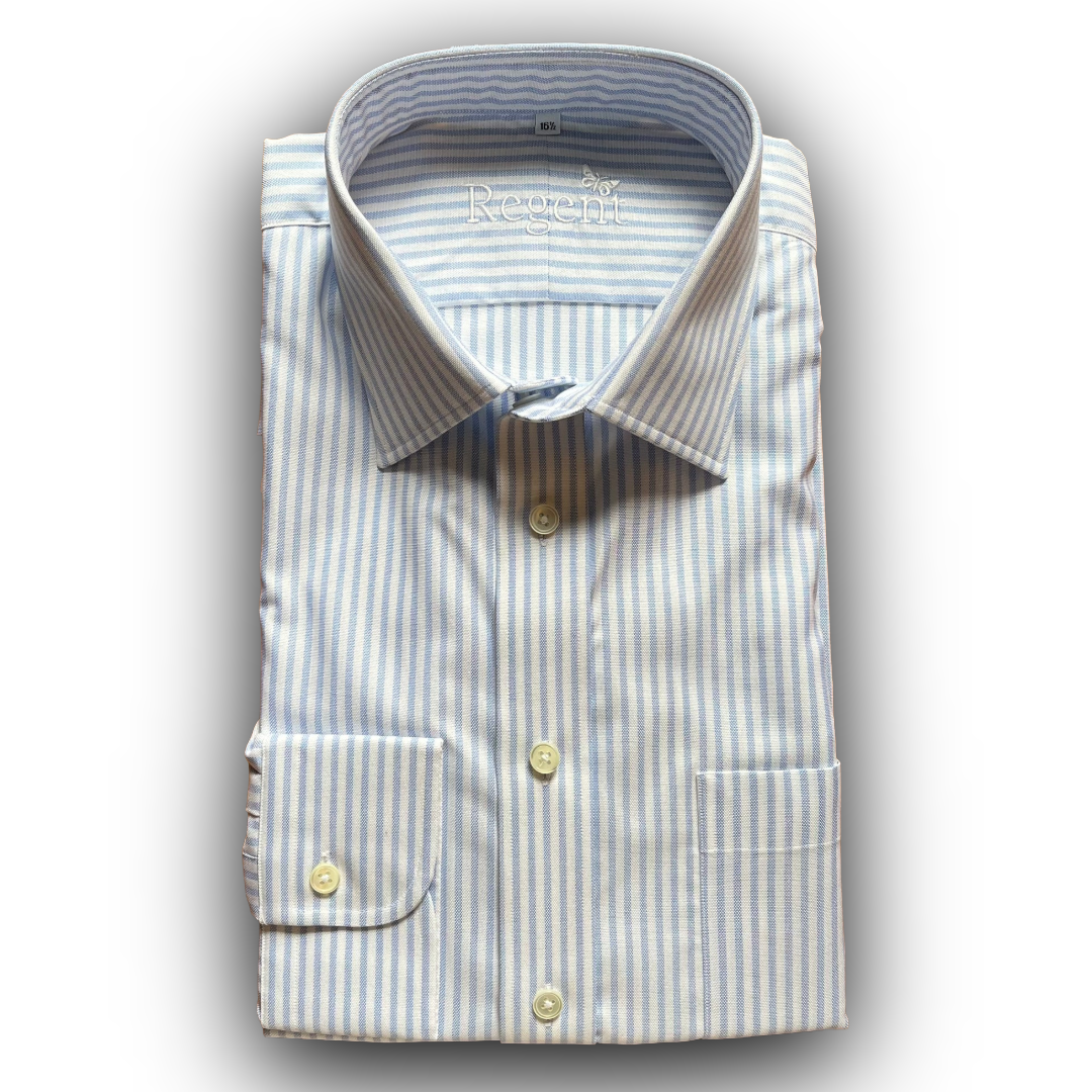 Sky blue striped oxford shirt