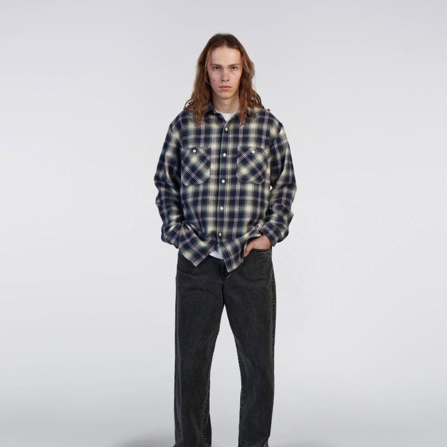 Edwin - Work Shirt LS - Navy/Green