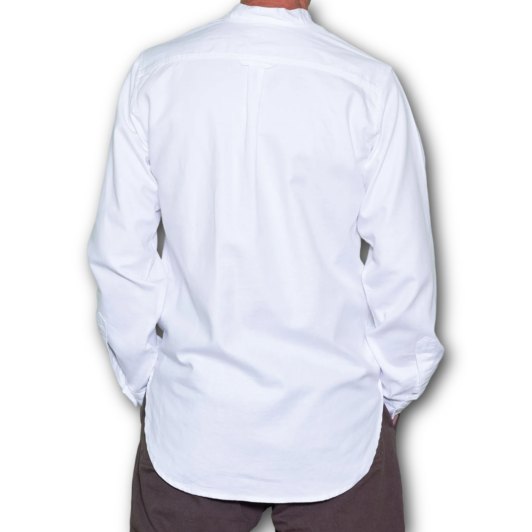 Yarmouth Oilskins - The Admiralty Shirt - Grandad collar - Cotton - White