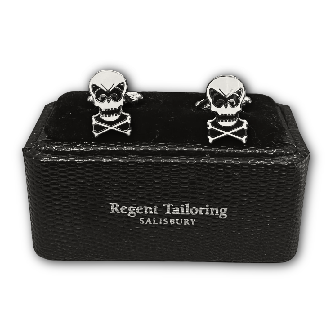 Regent - Cufflinks - Regent Skull with Butterfly