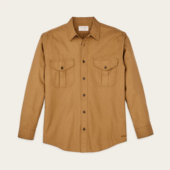 Safari Khaki - Chest pockets with button and long sleeve open collar.