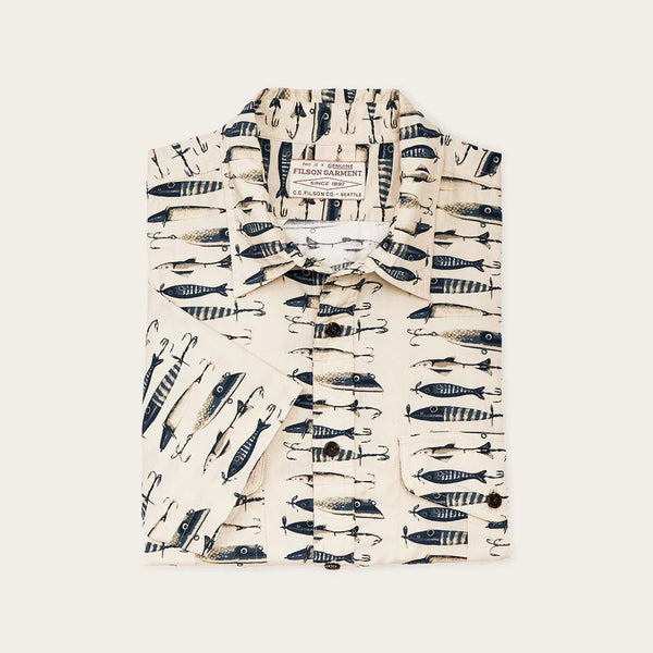 FILSON  - Washed Feather Cloth Shirt - Short Sleeve - Lures Natural