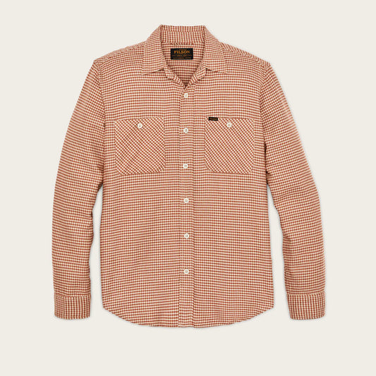 Salmon and oat houndstooth shirt with front button pockets