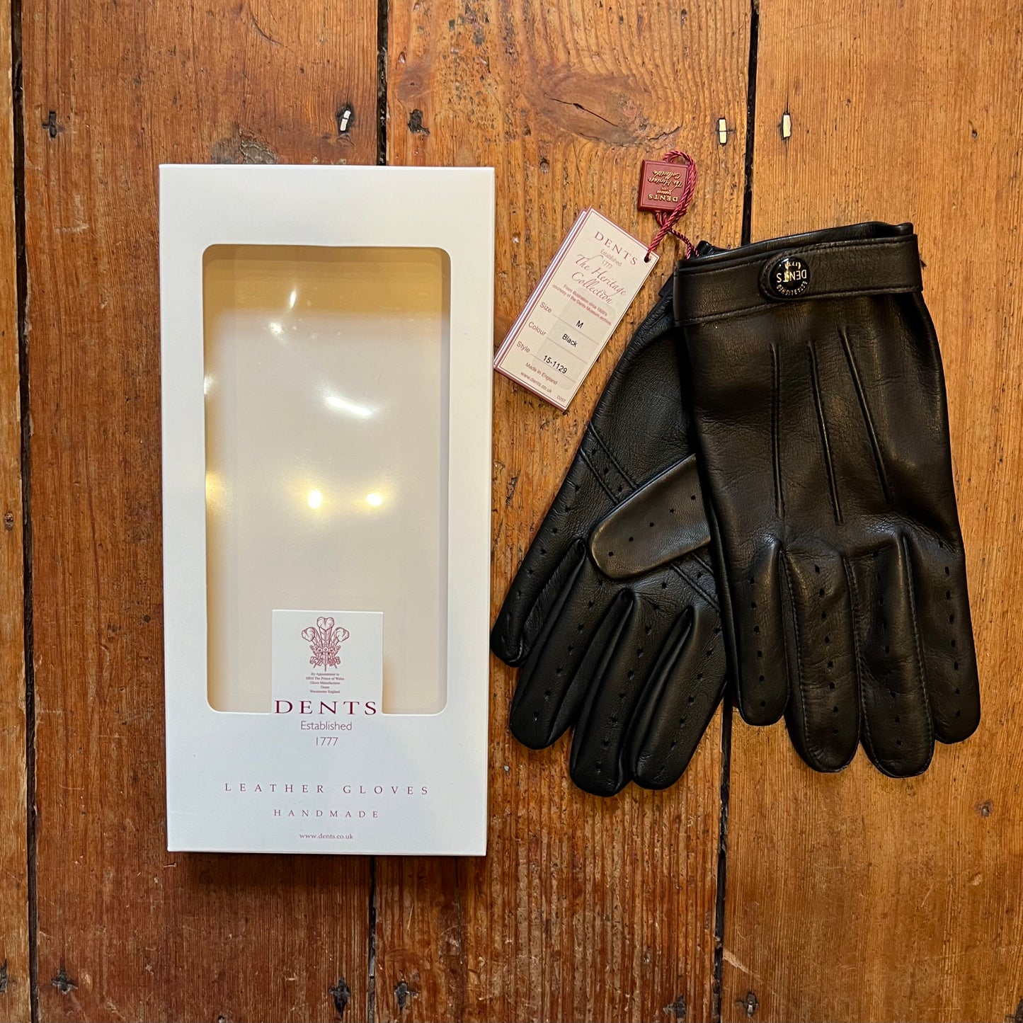 DENTS - Rolleston Heritage Leather Driving Gloves - Black (Fleming) hand made