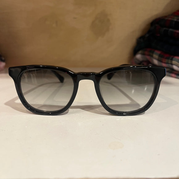 YMC - 'Woody' Sunglasses - Biodegradable Acetate - Crystal Tortoiseshell, Graduated Green Lens