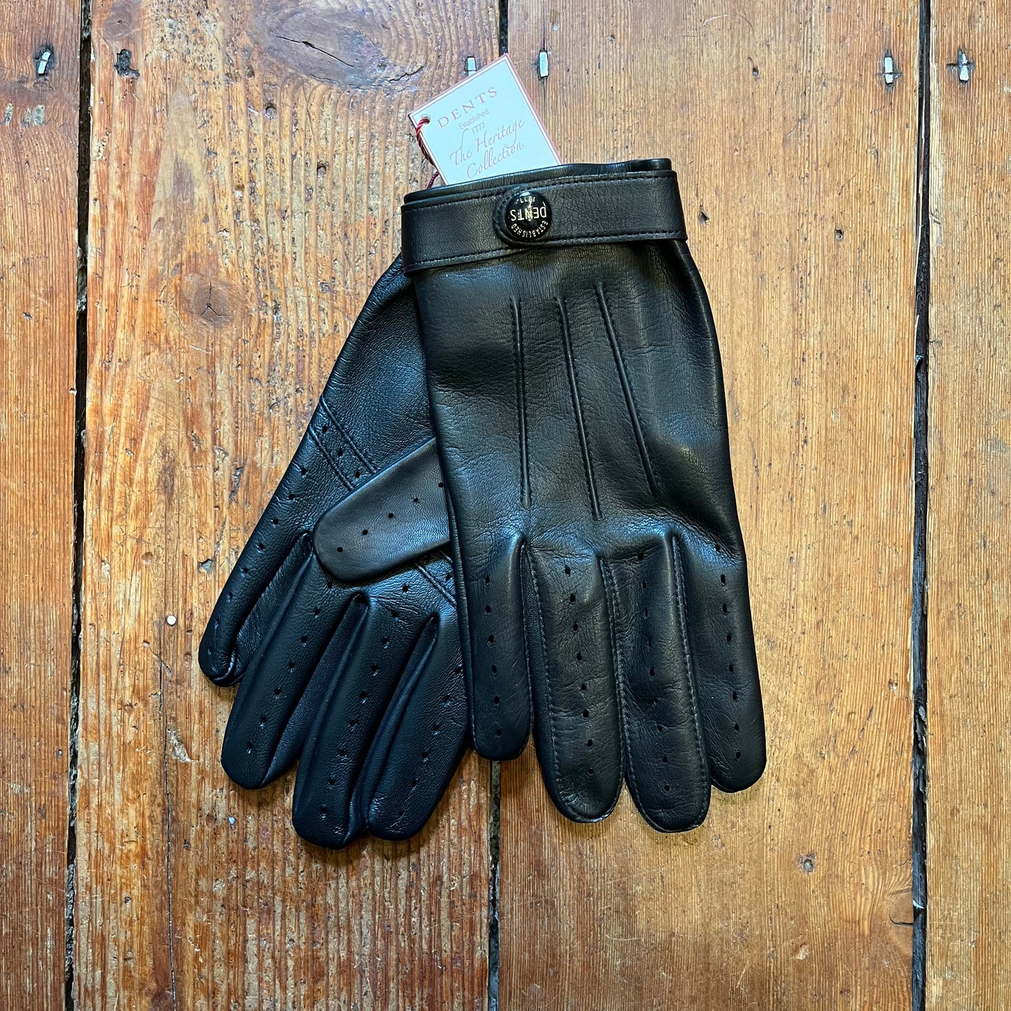 DENTS - Rolleston Heritage Leather Driving Gloves - Black (Fleming) hand made