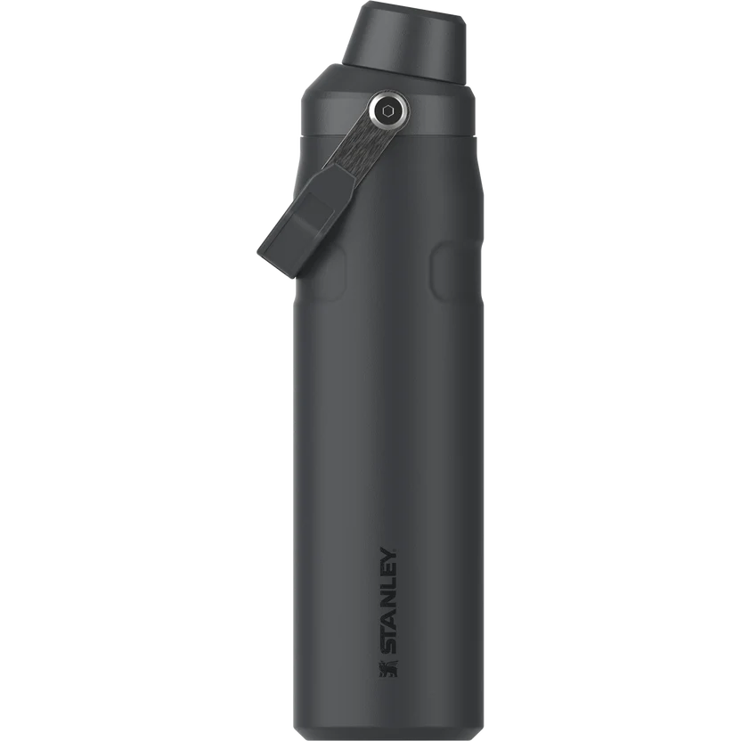 black stanley fast flow bottle with handle