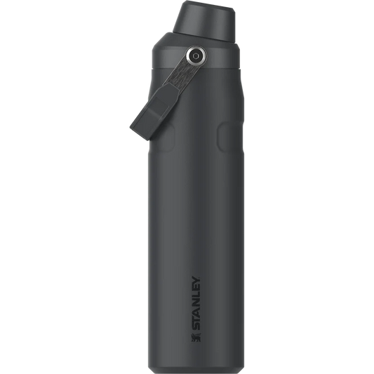 black stanley fast flow bottle with handle