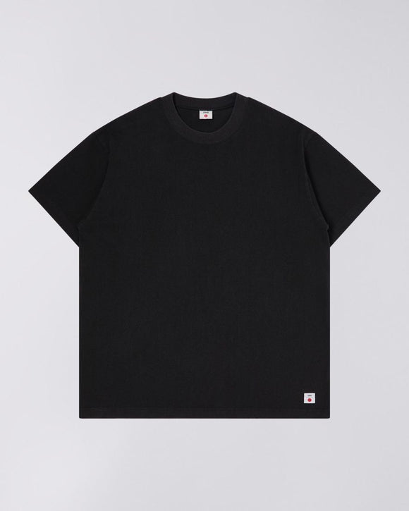 Basic black t-shirt 100% cotton with small embrodered logo in the left bottom of t-shirt.