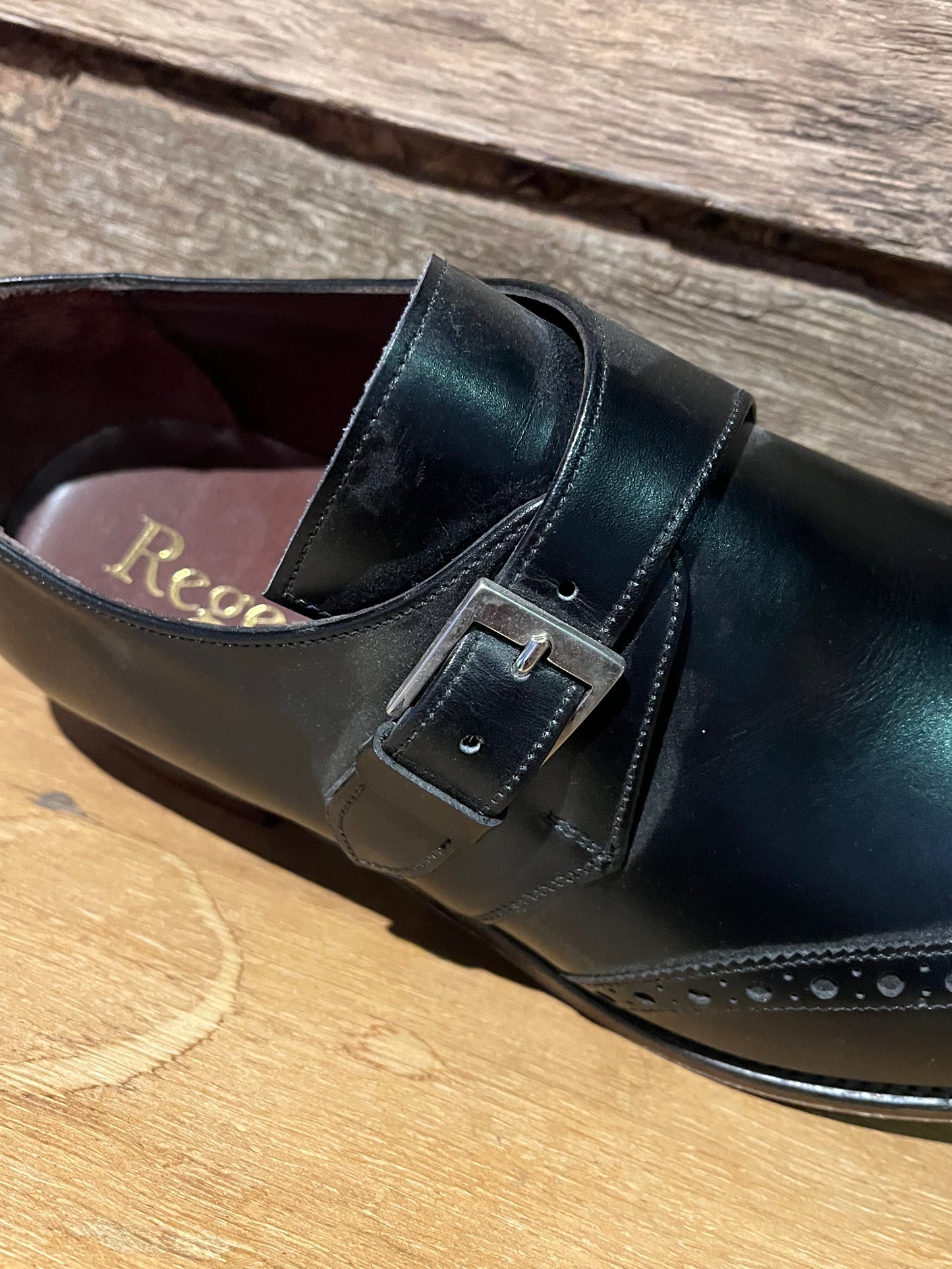 Regent - 'The Monk' - Leather Monk Strap Shoes - Black - Regent Tailoring