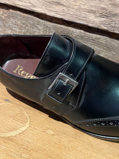 Regent - 'The Monk' - Leather Monk Strap Shoes - Black - Regent Tailoring