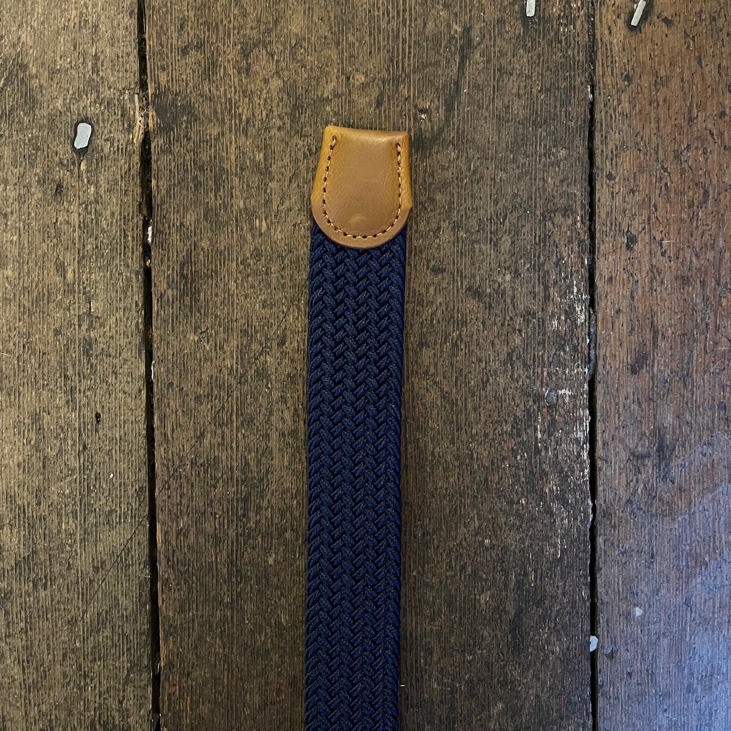 Regent - Woven Elastic Belt - Navy/Brown