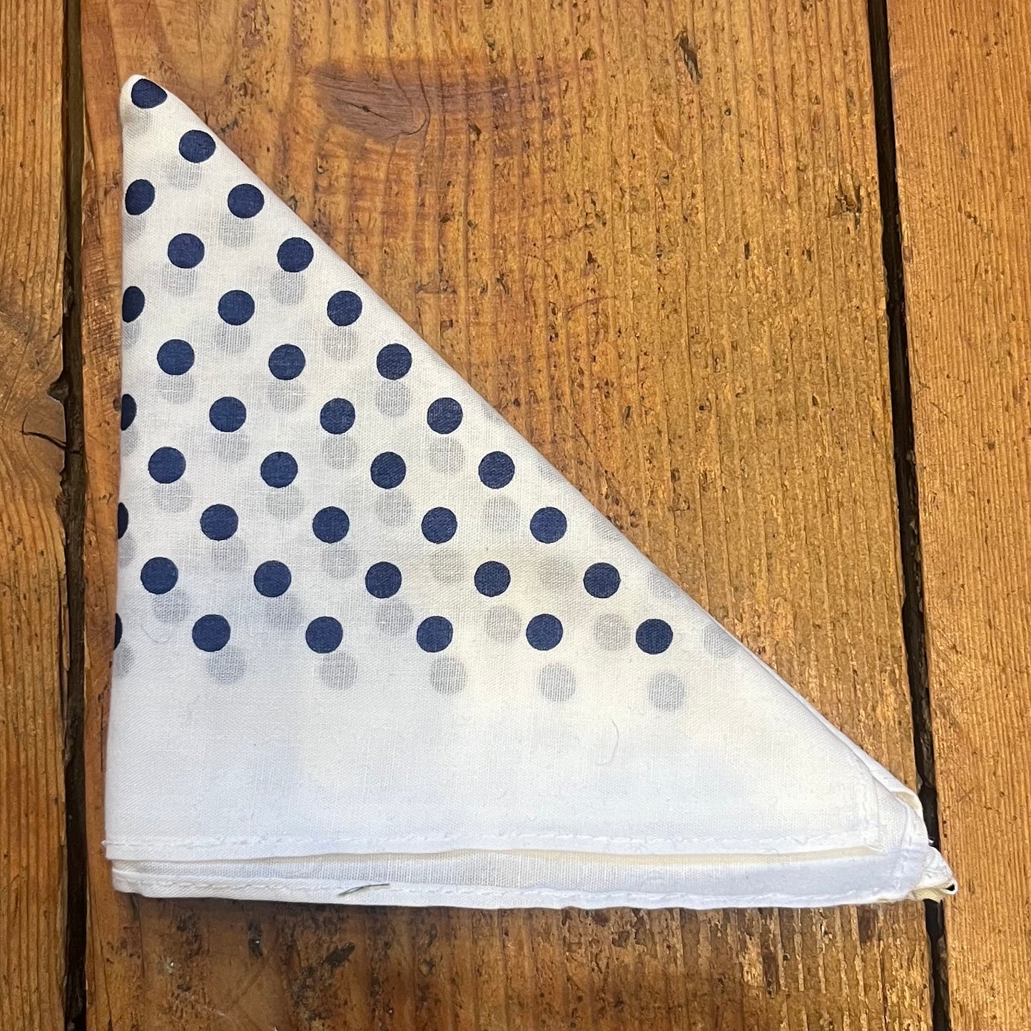 Regent - Cotton Hanky - Bandana - White with Blue Spot