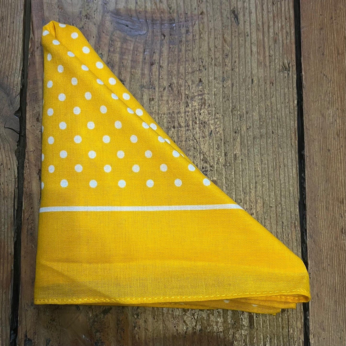 Regent - Cotton Hanky - Bandana - Yellow with White Spot